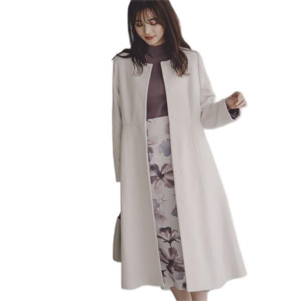 PROPORTION BODY DRESSING(プロポーションボディドレッシング) ウールコートノーカラーフレアコートレディース｜暮らし堂ショップ