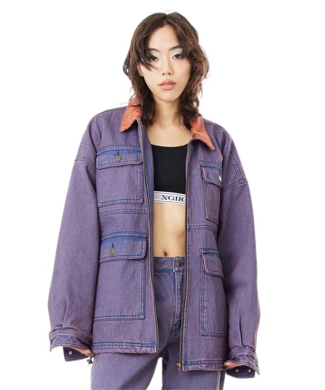 X-girl(エックス御姉さん) アウターOVERDYED WORK JACKETレディース
