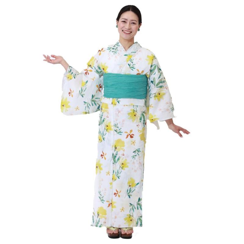 [京都きもの友禅] 浴衣 レディース 単品 今めかしい レトロ 綿 夏 御召しもの