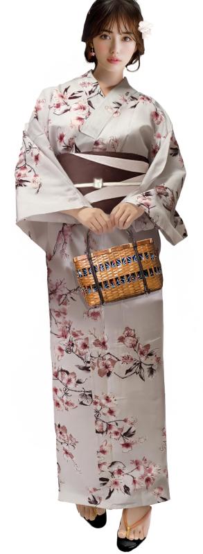 [Aletta domani] 浴衣仕掛ける 変わり織 二部式 2点仕掛ける(セパレート浴衣、リヴァーシブル帯) 高押し出し 浴衣 綿100 名文柄 お儀式用 火工品市民大会