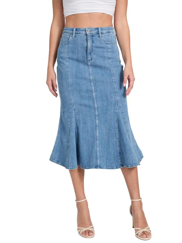 [ゲス] LIA DENIM MIDI SKIRT