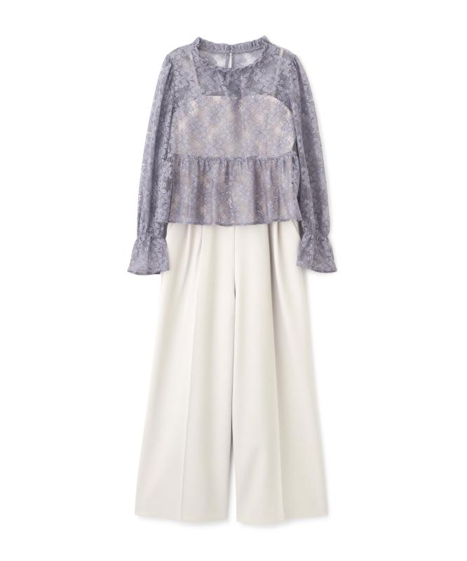 [プロポーション ボディドレッシング] 2wayレースペプラムセットアップ 24AW