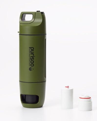 Purisoo［ピュリスプラス］大変革的な揚水機一体型携帯型浄水タンプラー 不仕合わせ・防災・アウトドア・山歩き・浄水器・水漉し器・生き残ること・乾電池不必要 スポーツ・アウトドア-その他