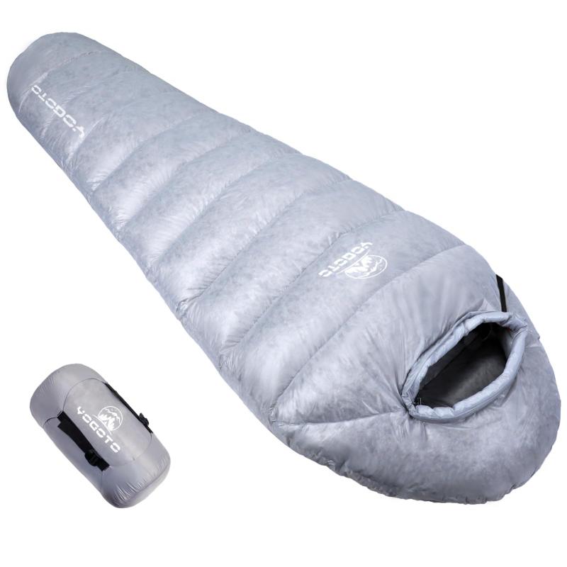 YOGOTO ダウンシュラフ 冬用 寝袋 650FP 500g/1000g/1500g ダウン充填 15Dナイロン 撥水 車中泊 キャンプ 登山 防災