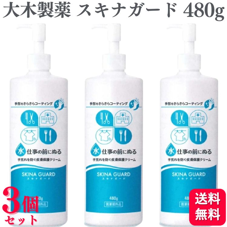 【3個仕掛ける】 大木製薬 スキナガード 480g 手 指 保湿 かわき切る 治療薬部外品