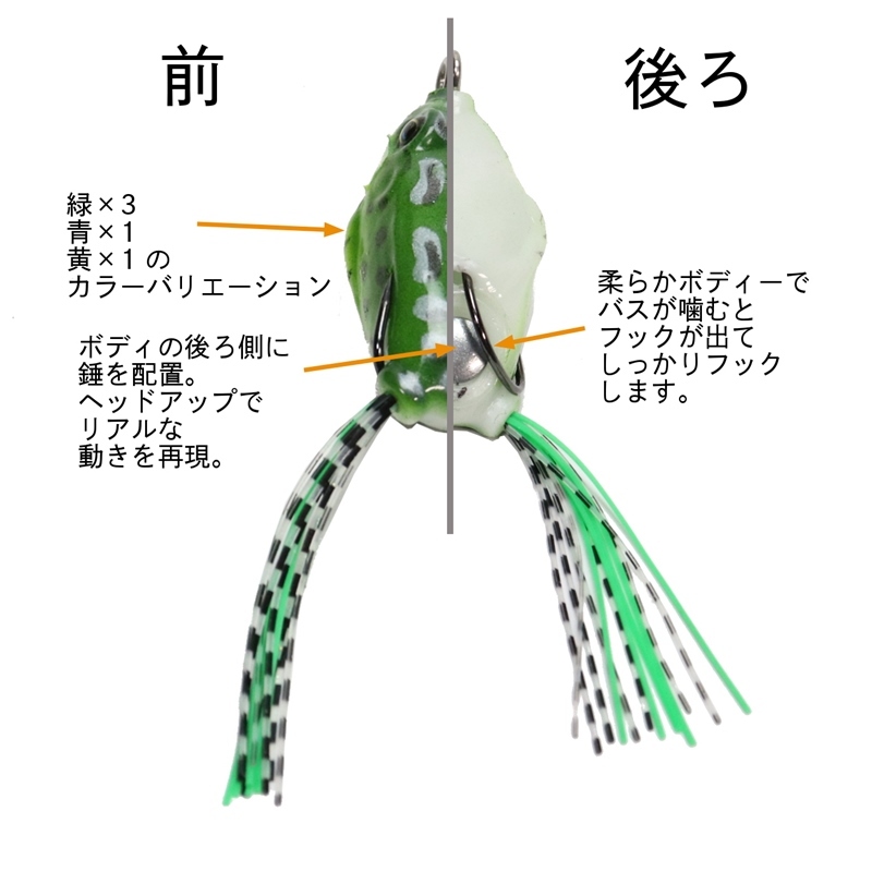 楽天市場 送料無料 I Loop フロッグ ルアー カエル トップウォーター 中空フロッグ 5cm 9g ブラックバス 雷魚 バス 釣り ソフトルアー 5色 セット ポイント消化 フィッシング用品 バッグ くらスペ