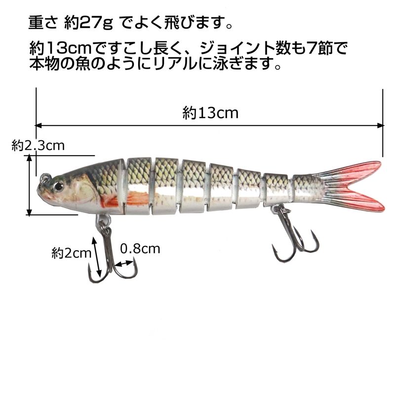 楽天市場 送料無料 I Loop ジョイントミノー 13cm 27g 少し長めでよく飛ぶ ミノー トラウト シーバス スイムベイト ビッグベイト ジョイントベイト 5色 フィッシング用品 バッグ くらスペ