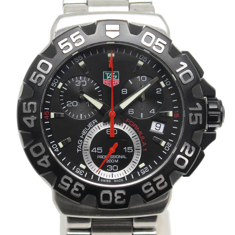 【中古】タグホイヤー TAG Heuer 数式1 CAH1110 メンズ 石英 黒文字盤【一六銀行位置づける品】