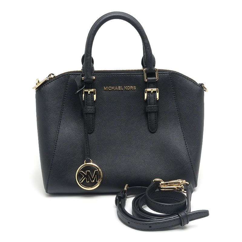 【中古】マイケル教科課程 MICHAEL KORS 2WAYハンドバック 35s8ギガサイクル6m2l なめし革 黒いこと【一六銀行価値付ける品】