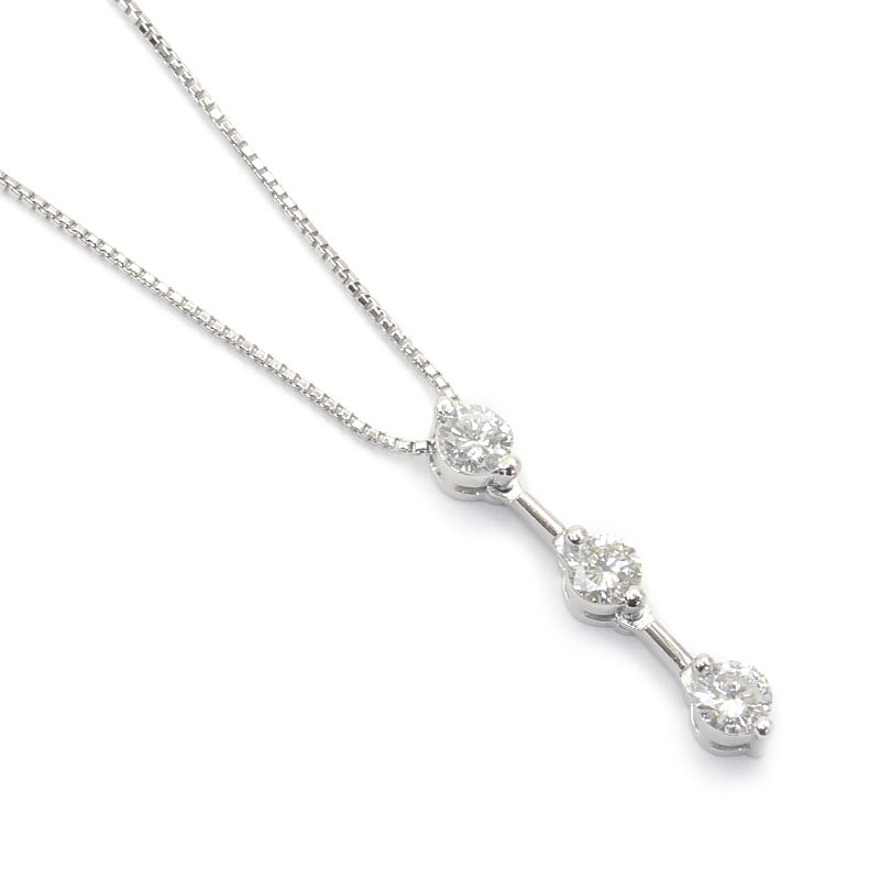 【中古】ダイヤモンド トリロジーネックレス Pt850/900 プラチナ ダイヤ0.64ct【質屋鑑定品】｜質屋クラタセブン