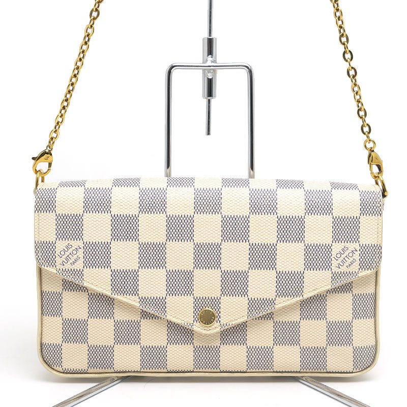 【中古】ルイヴィトン Louis Vuitton LV ポシェット・フェリシー N40491 ダミエアズール チェーンショルダーバッグ【質屋鑑定品】