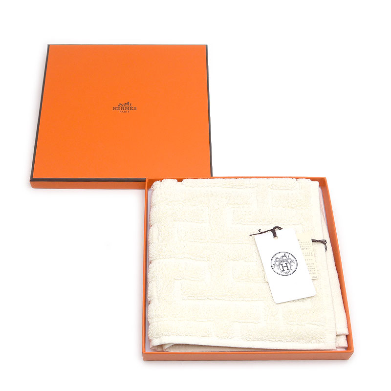 未当て嵌める｜【中古】エルメス HERMES ステアーズ 御手々西洋手ぬぐい 汗手拭い 象牙色系 綿織物【一六銀行位置づける品】