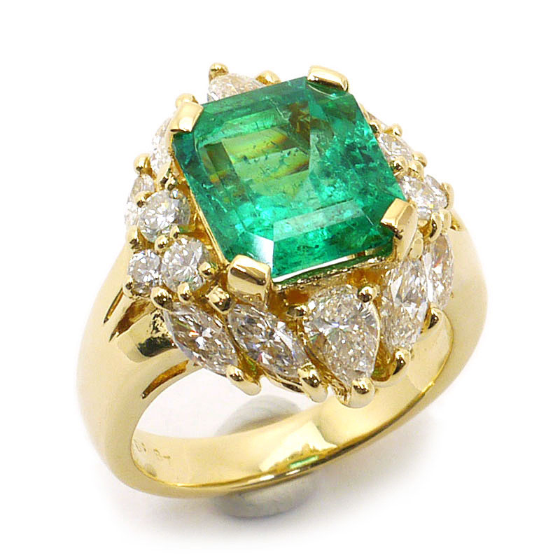 楽天市場】送料無料 本物 豪華 エメラルドダイヤモンドリング 指輪