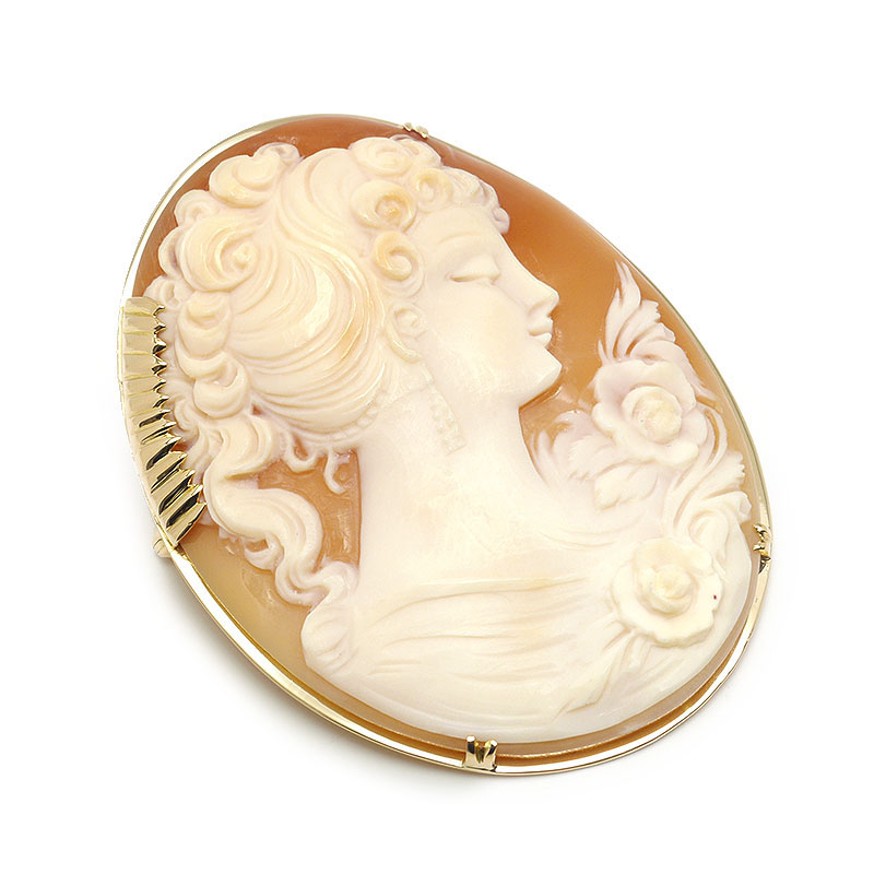 K18YG 　シェル　カメオ　ブローチ　ペンダント　新品 楽天市場】【本物保証】 鑑付 超美品 シェルカメオ ペンダント付