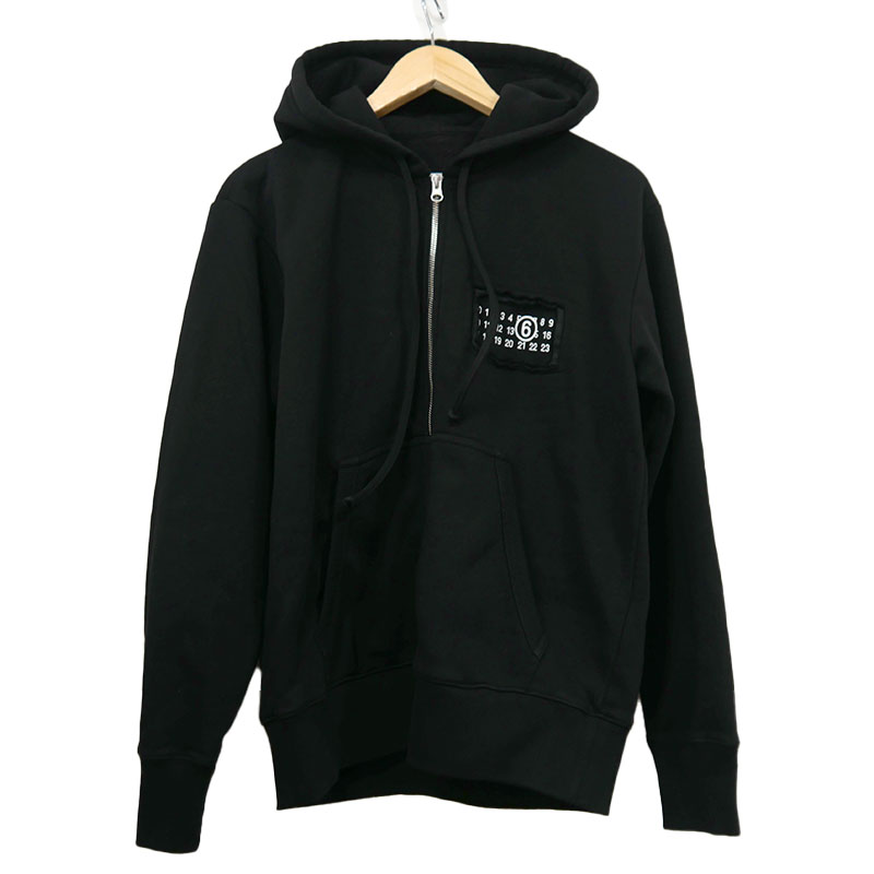【中古】MM6 Maison Margiela ジップアップパーカー S62GU0121 裏起毛 ブラック ユニセックス【質屋鑑定品】
