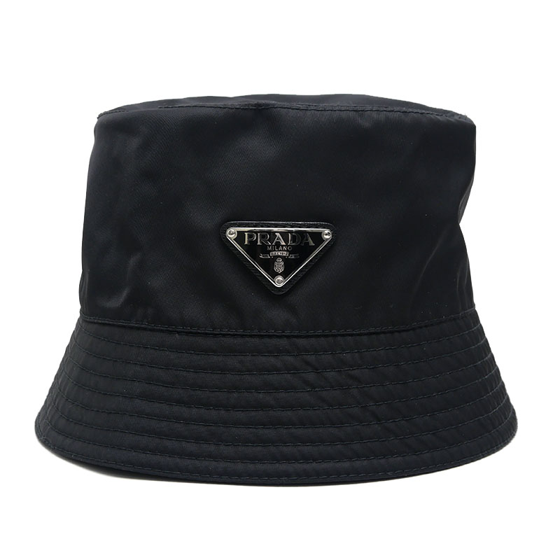 【中古】プラダ PRADA バケットハット 2HC137 三角ロゴ ブラック Mサイズ【質屋鑑定品】｜質屋クラタセブン