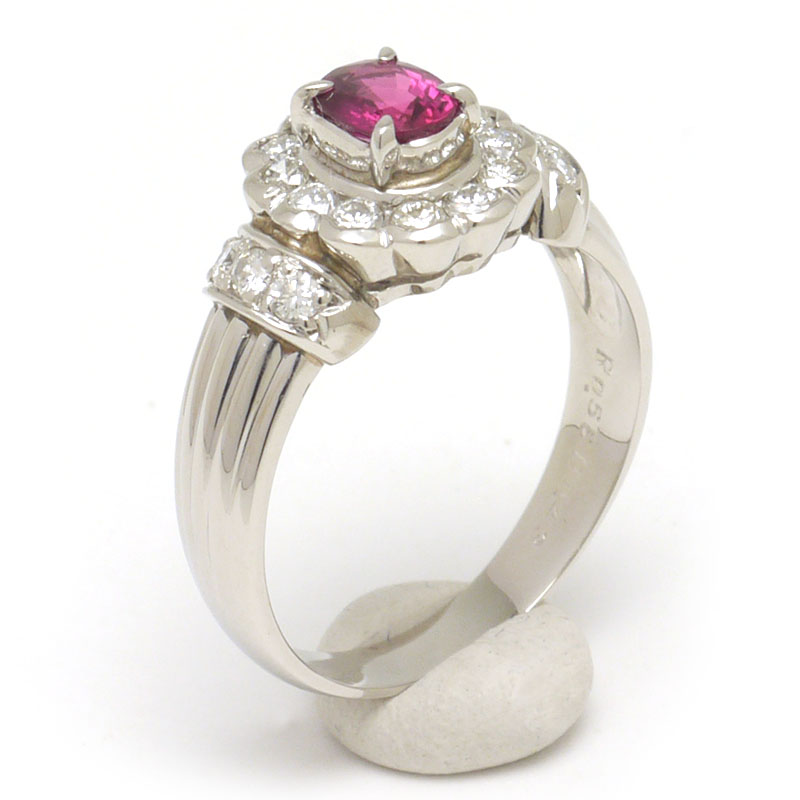 【中古】ルビーダイヤモンドリング #12.5 約12.5号 PT900・ルビー0.55ct・ダイヤ0.43ct【質屋鑑定品】｜質屋クラタセブン