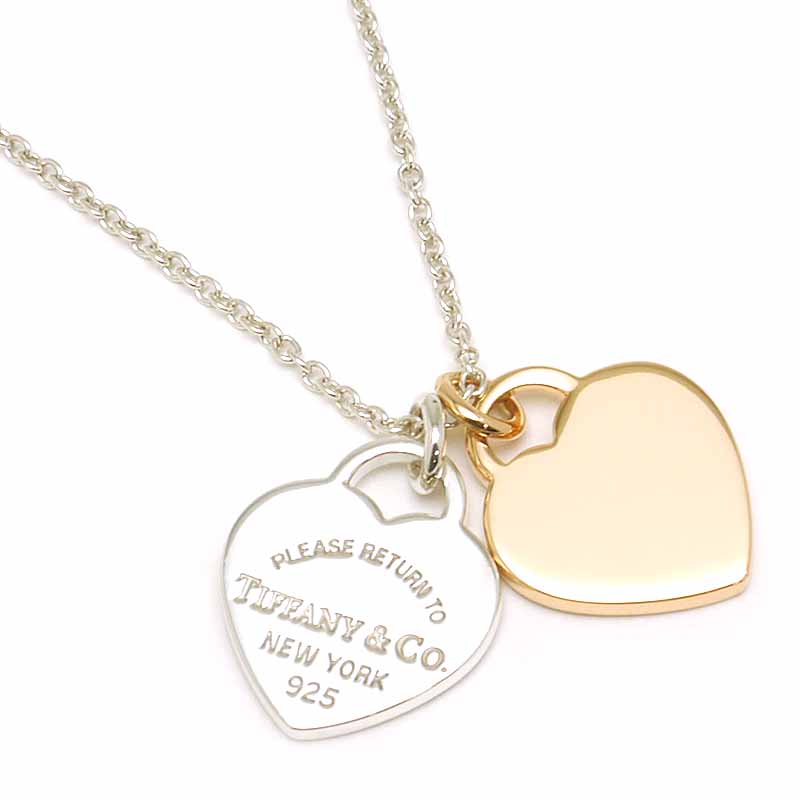 【中古】ティファニー Tiffany&Co リターントゥ ダブルハート ネックレス SV925 ルベドメタル【質屋鑑定品】