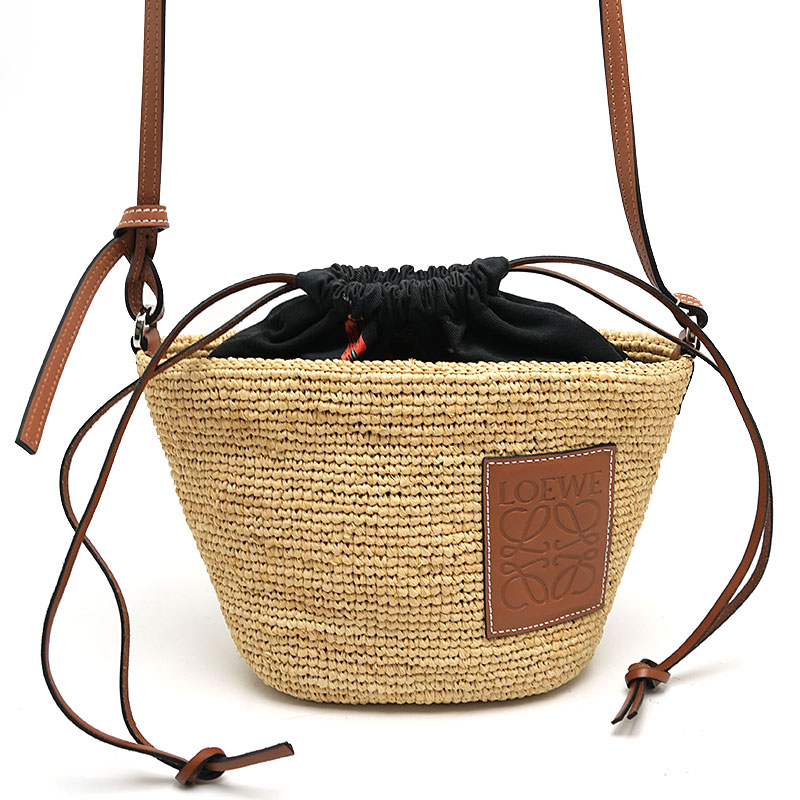 【中古】ロエベ LOEWE アナグラムポシェット バスケットバッグ かごバッグ ショルダーバッグ【質屋鑑定品】