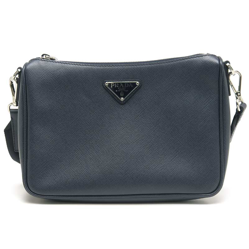 【中古】プラダ PRADA サフィアーノ ショルダーバッグ 2VH113 米国海軍 ※車寄せ欠品【一六銀行価値付ける品】
