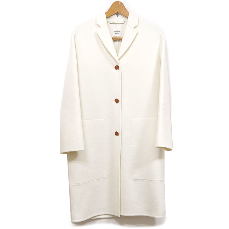 楽天市場】【エルメス】Hermes 20年 カシミヤ100% セリエボタン ロング