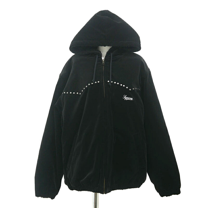 楽天市場】L【Supreme Studded Velvet Hooded Work Jacket Black