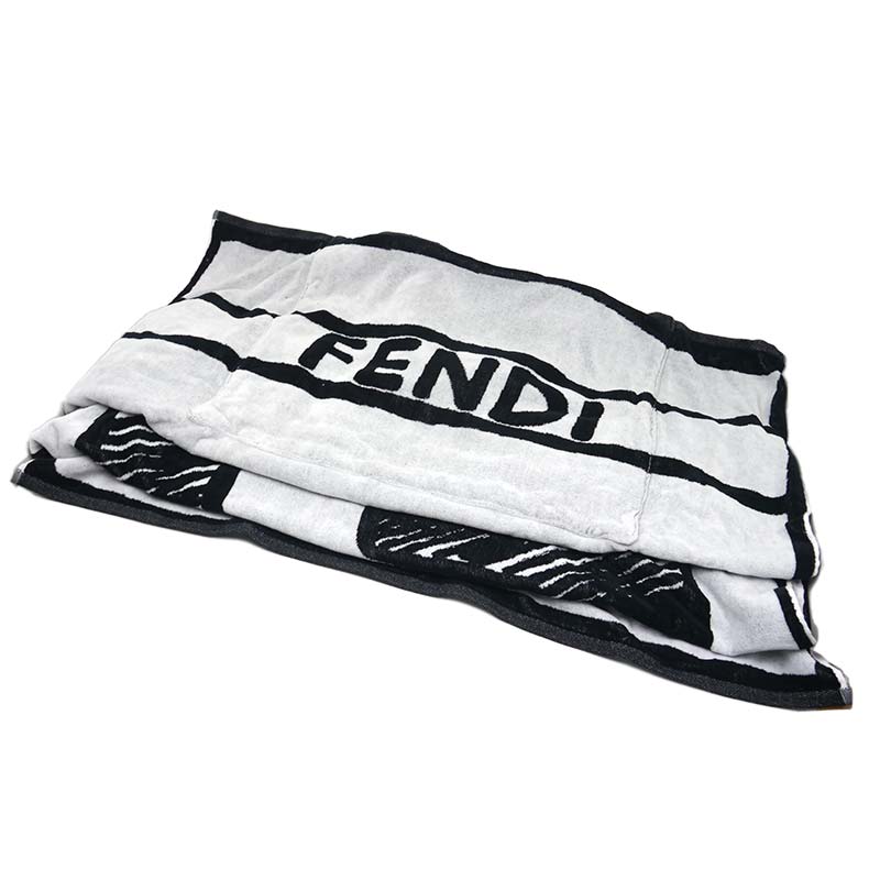 楽天市場】フェンディ タオル ビーチタオル FFロゴ ネイビー ホワイト