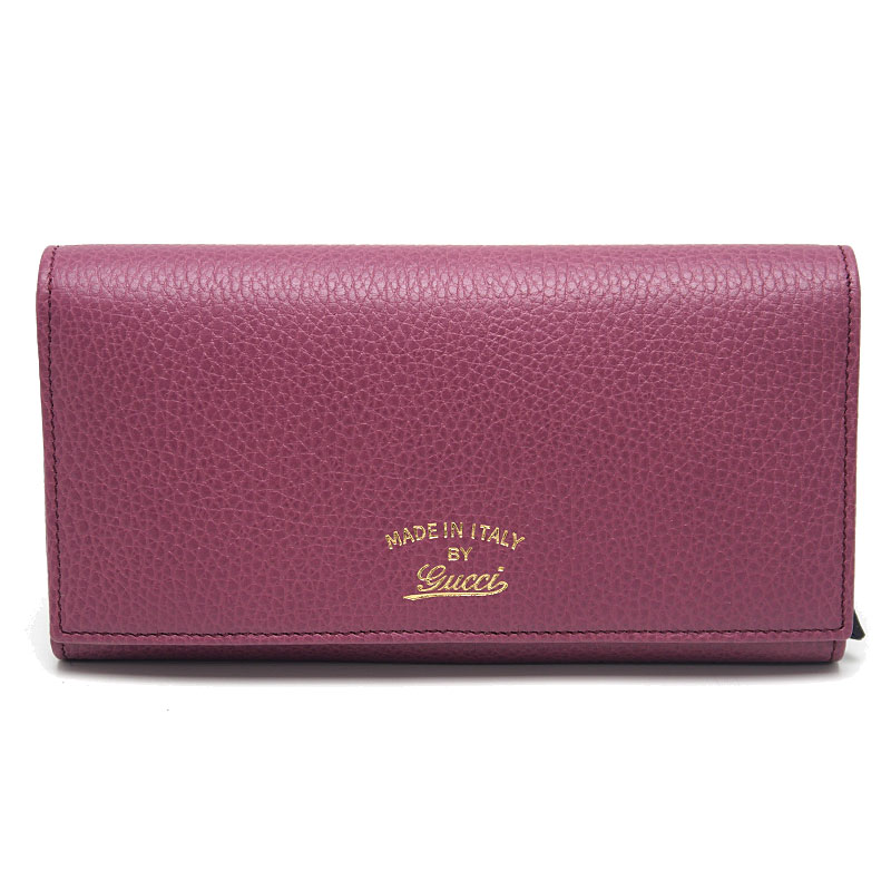 【中古】グッチ GUCCI ファスナー付き長財布 スウィング レザー 354498 レディース パープル【質屋鑑定品】