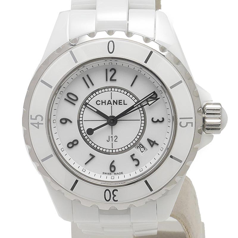 【中古】シャネル CHANEL J12 33粍 白いこと陶芸 H0968 白文字記号盤 石英 レディース ウオッチ【一六銀行位置づける品】