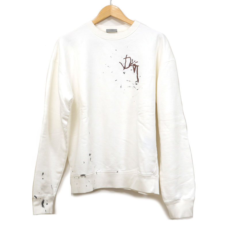 【中古】クリスチャンディオール Dior トラヴィススコット コットンスウェット 283J679A0531 大きさS 白いこと【一六銀行価値付ける品】