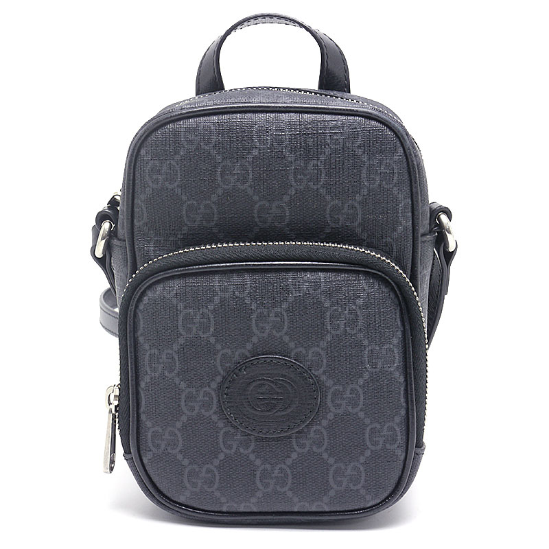 【中古】グッチ GUCCI GGスプリーム ミニショルダーバッグ 672952 クロスボディ ブラック 黒【質屋鑑定品】|質屋クラタセブン