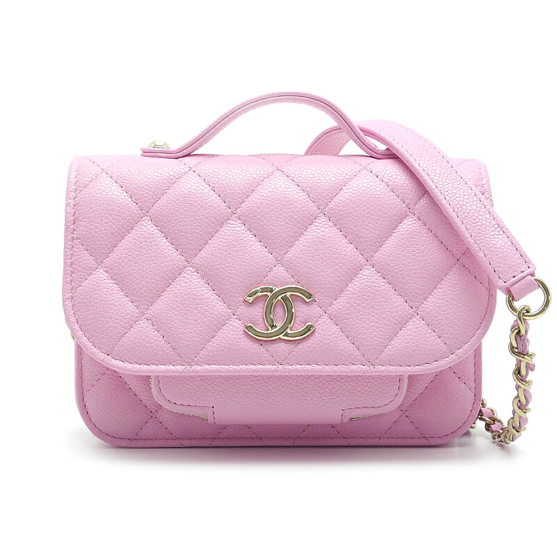 【中古】シャネル CHANEL アフィニティ マトラッセ チェーンウォレット AP2914 ピンク キャビアスキン 箱・保存袋付【質屋鑑定品】｜質屋クラタセブン