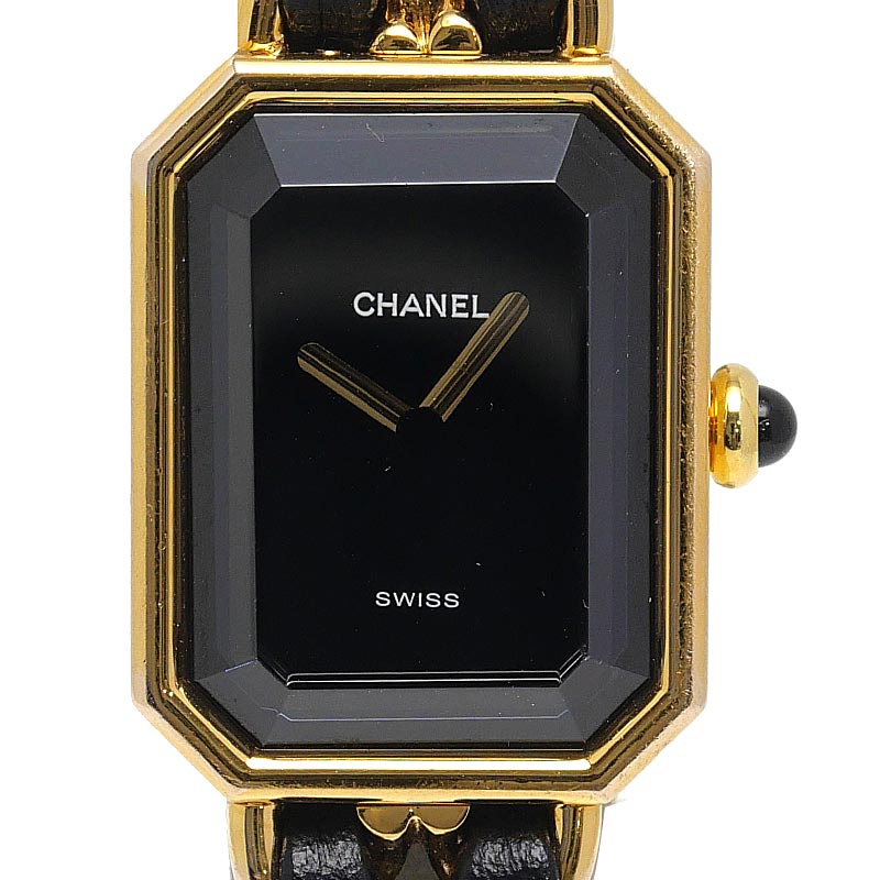 【中古】シャネル CHANEL プルミエール M大きさ H0001 石英 黒文字盤 レディース ウオッチ【一六銀行位置づける品】
