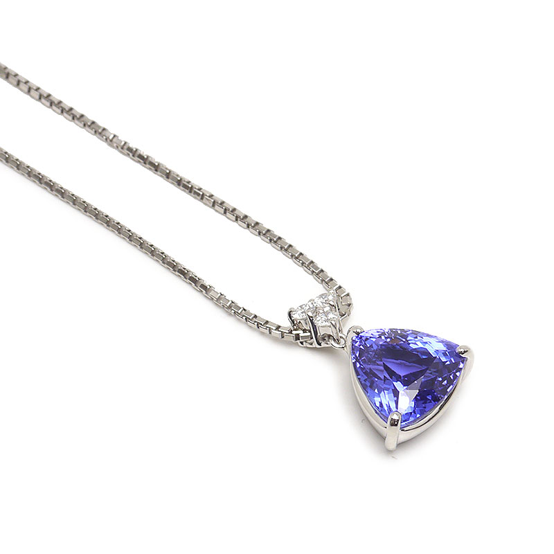 【中古】タンザナイトダイヤモンドネックレス PT850・PT900・タンザ5.70ct・ダイヤ0.17ct【質屋鑑定品】｜質屋クラタセブン