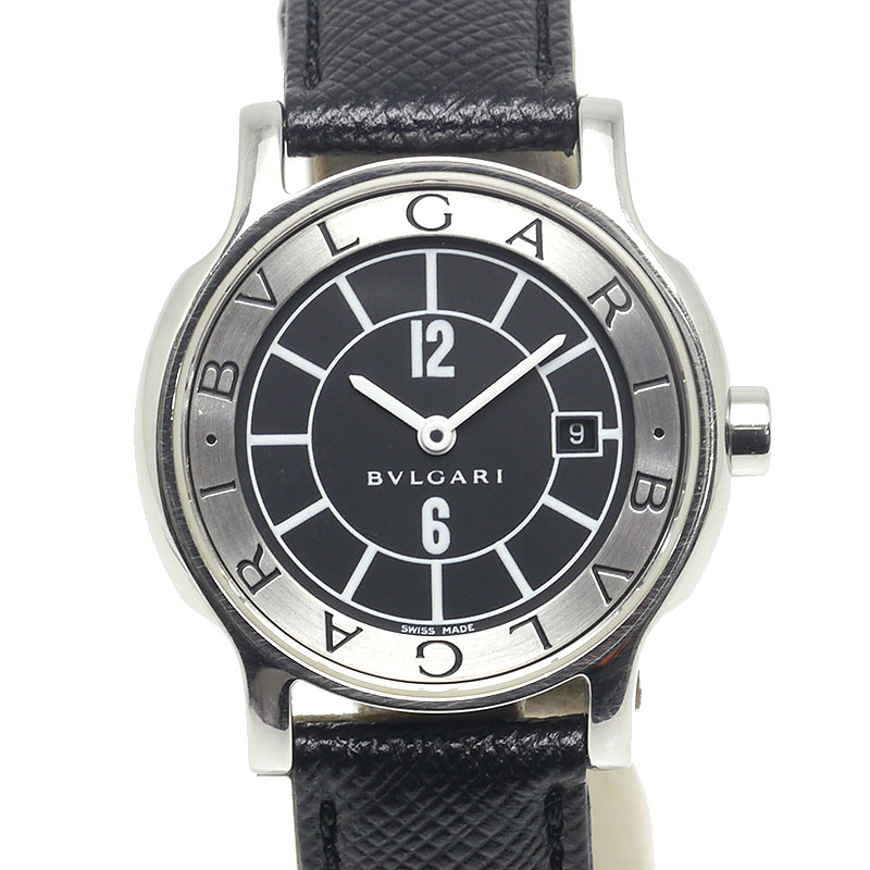 【中古】ブルガリ BVLGARI ソロテンポ ST29S レディース クォーツ 黒文字盤 ※社外ベルト【質屋鑑定品】｜質屋クラタセブン