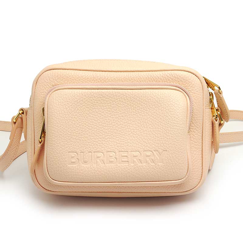 【中古】バーバリー BURBERRY カメラバッグ ピーチピンク レザー ショルダーバッグ ポシェット 【質屋鑑定品】 35,750円