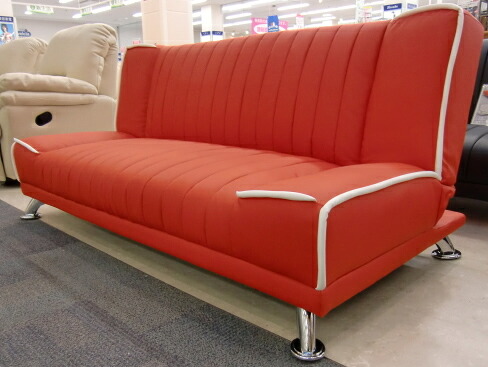 楽天市場 送料無料 Smtb Kd ポップ ソファーベッド ソファベッド モダン カジュアル 赤 レッド 合成皮革 暮屋 くらや