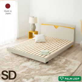 デザインベッド あやみ ayami ベッド すのこベッド すのこ床板 ローベッド 棚・コンセント付き Apel PALM LOOP パームループ 地球温暖化防止 ヤシ廃材再利用 【送料無料】セミダブル SD【フレームのみ】4-006|暮屋*くらや