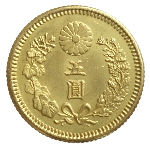 新5円金貨　大正13年(1924)未使用　日本貨幣商協同組合鑑定書付き｜紅林コイン