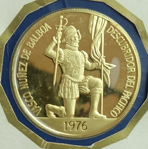 フランクリンミントパナマ共和国　1975年　100バルボア金貨　初日鋳造版 フランクリンミントパナマ共和国 1975年 100バルボア金貨 初日鋳造版
