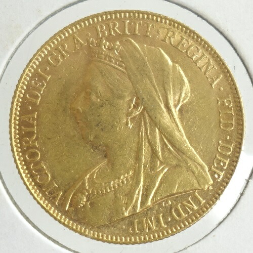 オーストラリア　ソブリン金貨　ヴィクトリア女王　ベールオールドヘッド　1901年｜紅林コイン
