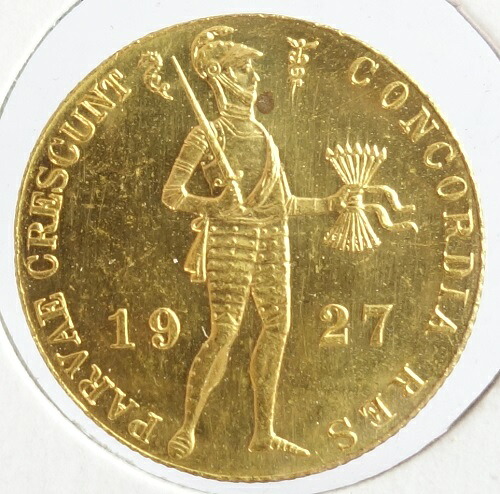 オランダ　 １ダガット金貨　 1927年　 未使用