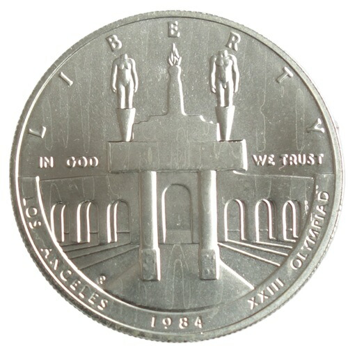 アメリカ　<br>ロサンゼルス五輪記念　<br>1ドル銀貨　<br>1984年