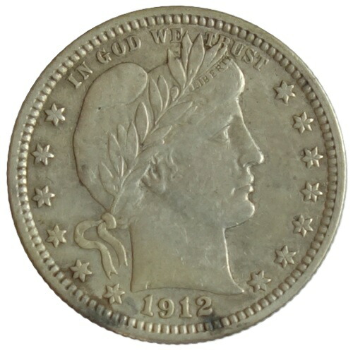 アメリカ　バーバー クォーター　Barber Quarter　25セント銀貨　1912年｜紅林コイン 20,306円
