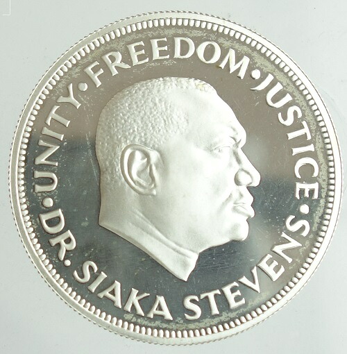 シエラレオネ シアカ スティーブンス 地図 1レオンプルーフ銀貨 1980年 未使用 Fitzfishponds Com