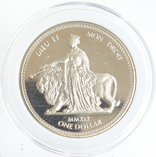 英領ヴァージン諸島　<br>ウナとライオン　<br>1ドル白銅貨　<br>2019年