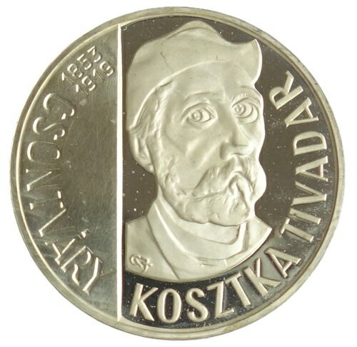 ハンガリー　<br>画家 チョントヴァーリ・コストカ・ティヴァダル1853‐1919　<br>200FORINTS7 プルーフ銀貨 <br>1978年