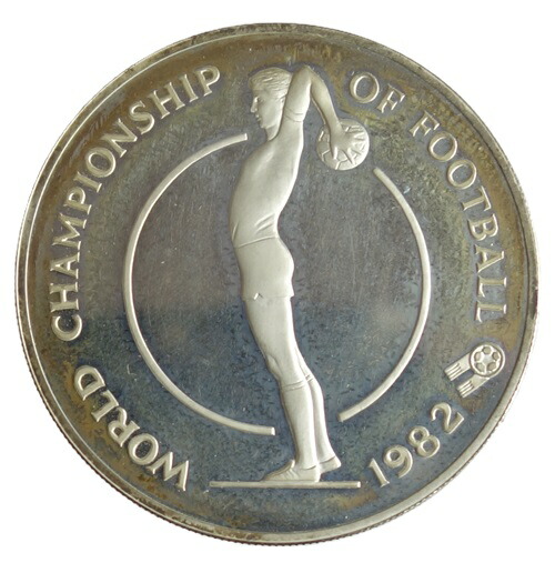 ジャマイカ<br>World Chaｍpionship <br>サッカー　<br>10ドル プルーフ銀貨<br>1982年