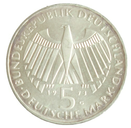 1973年ドイツフランクフルト国民議会開催125周年5マルク銀貨 PCGS認証