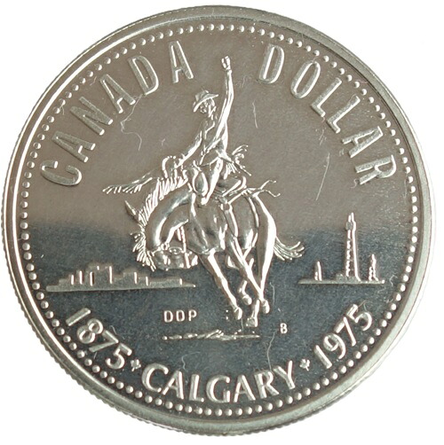カナダ カルガリー 1ドル銀貨 1975年